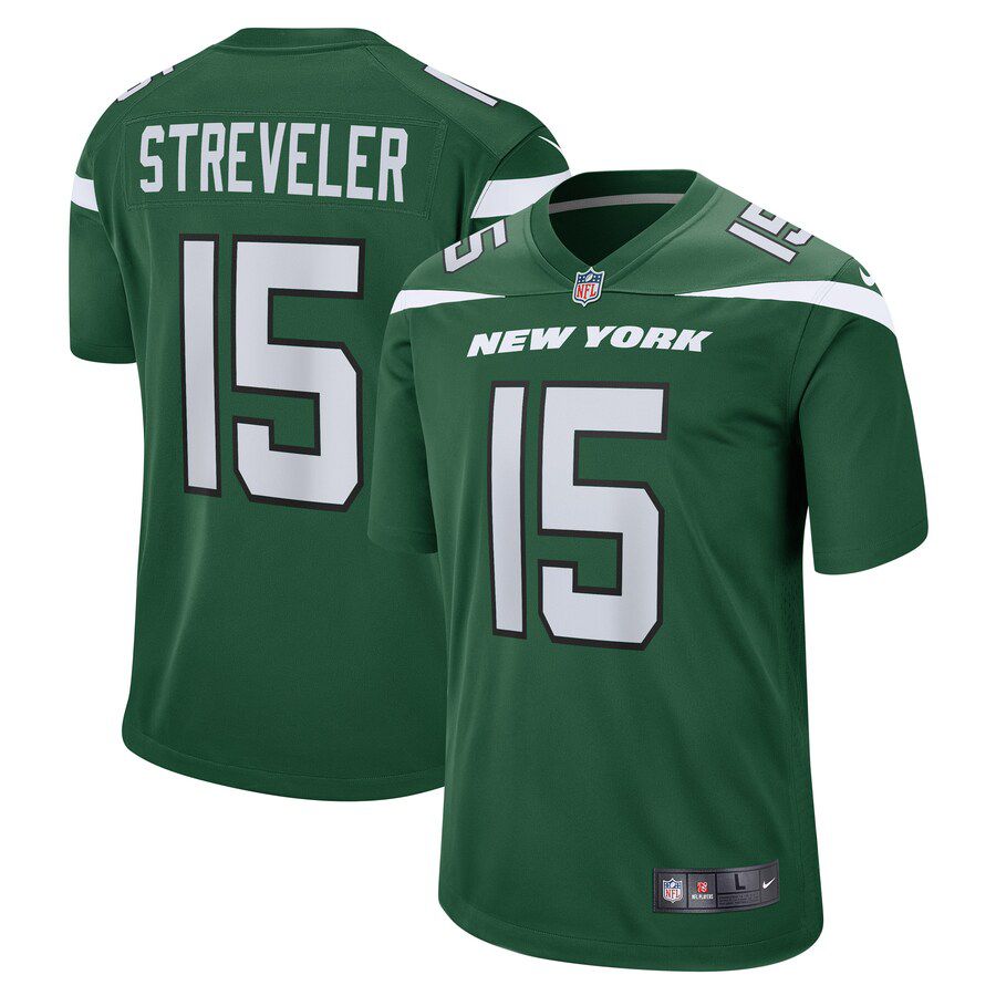 Men New York Jets 15 Chris Streveler Nike Gotham Green Game Player NFL Jersey